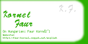 kornel faur business card